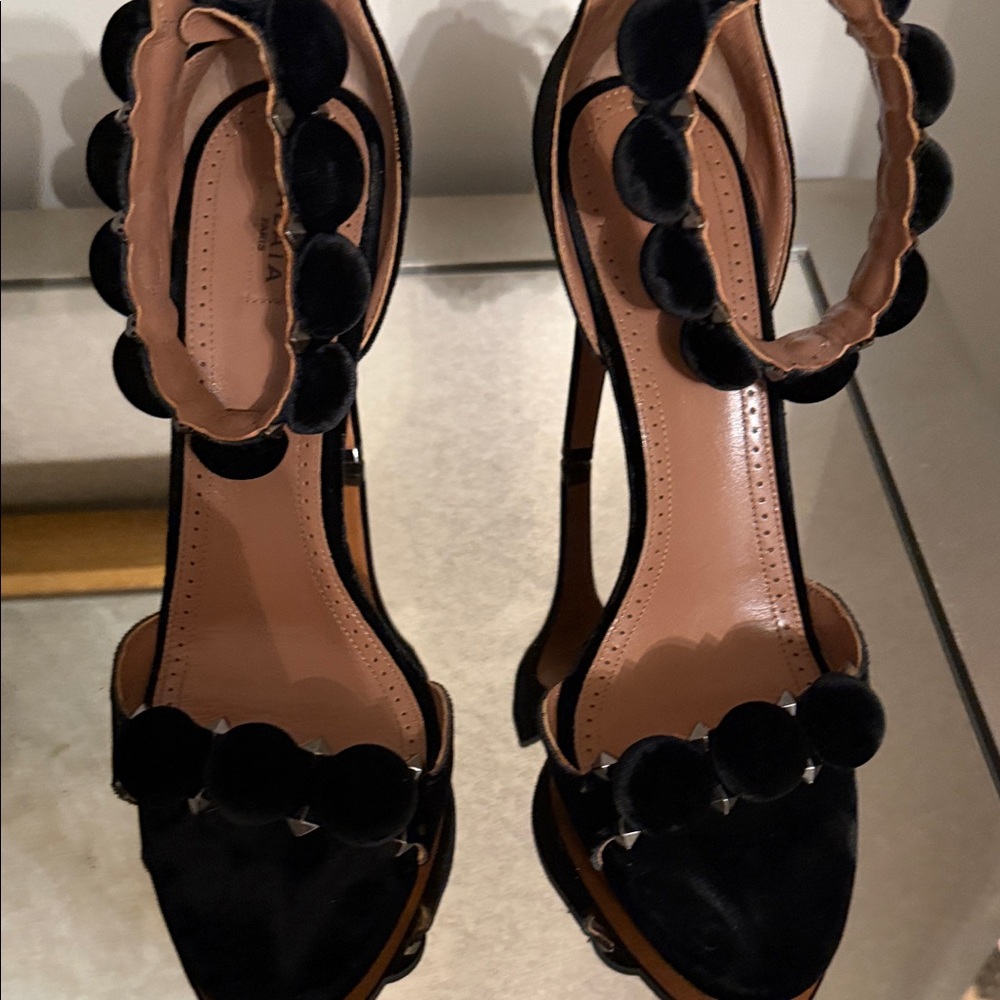 Alaia Black Velvet Heels